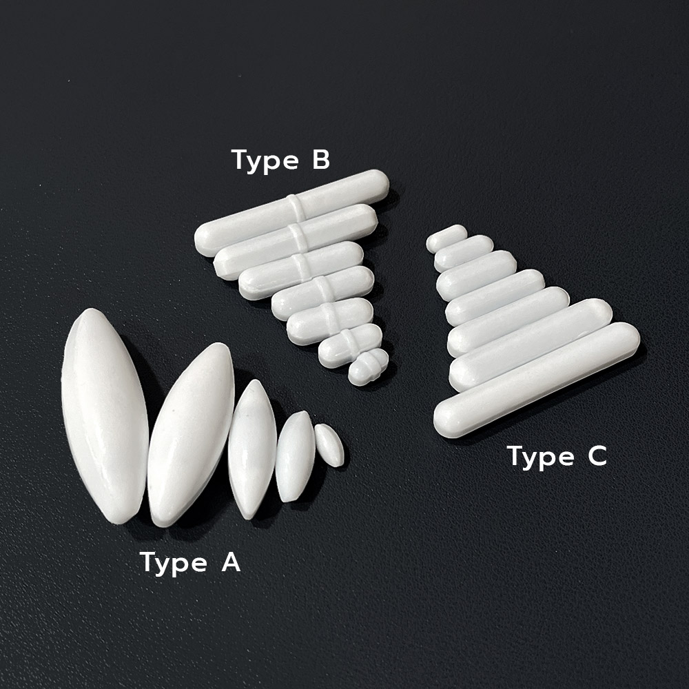 แท่งแม่เหล็กกวนสาร Magnetic Stirring Bars เคลือบ PTFE | มีให้เลือก 3 แบบ หลายขนาด