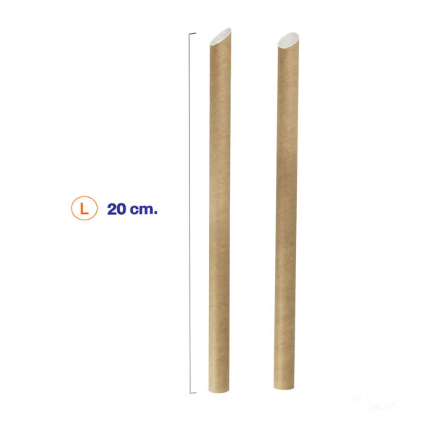 หลอดกระดาษ ชาไข่มุก สีน้ำตาลธรรมชาติ(ห่อซองกระดาษ) ขั้นต่ำ 100 ชิ้น