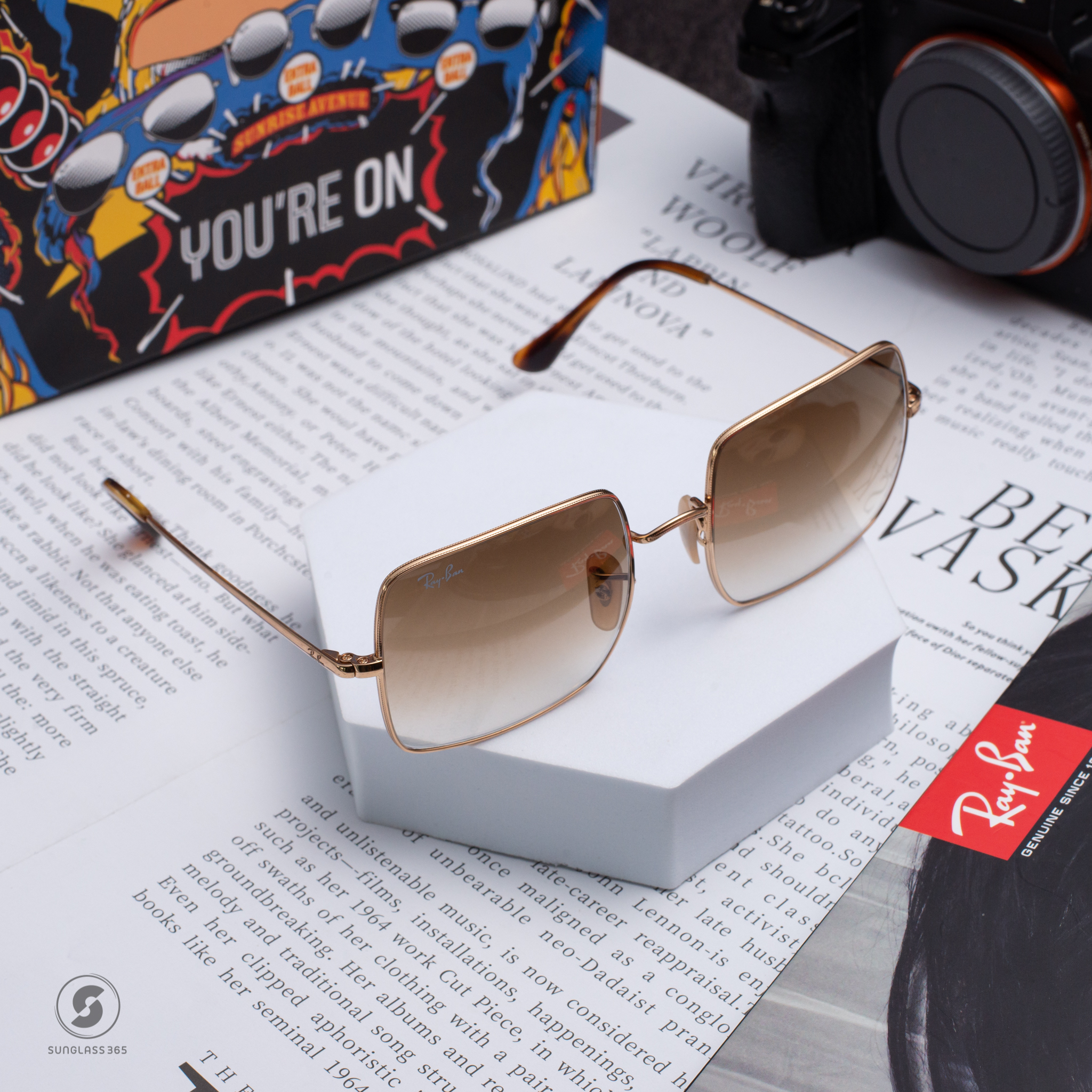 RayBan RB1971 Square 914751 Clear Gradient Brown