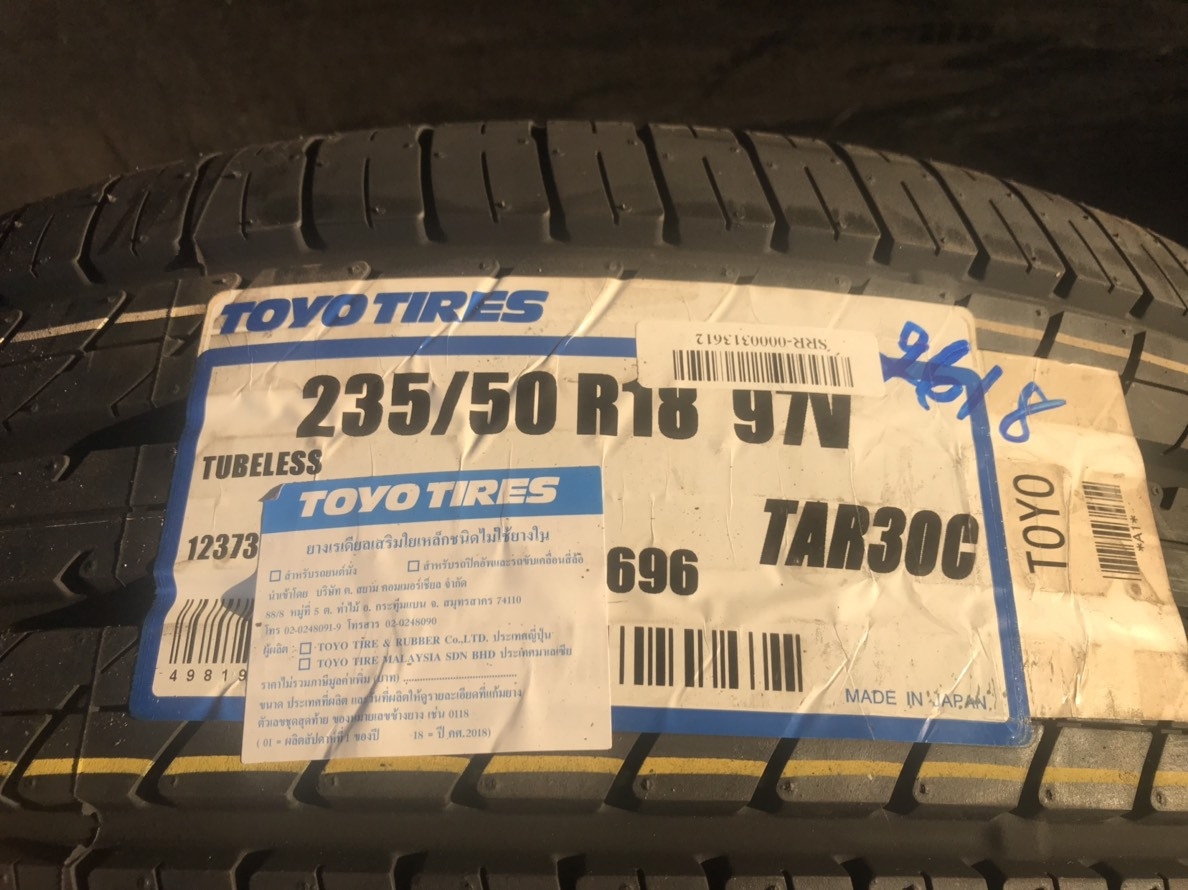 ยางใหม่ TOYO TRANPATH R30 235/50-18 ปี18 มาใหม่ ราคาพิเศษ