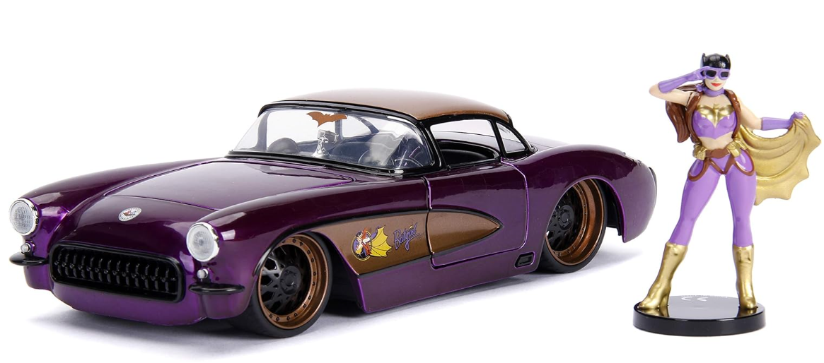พรีออเดอร์ Jada โมเดลรถ โมเดลรถยนต์ Batgirl Chevy Corvette สเกล 1:24 แถมโมเดลตัวละคร