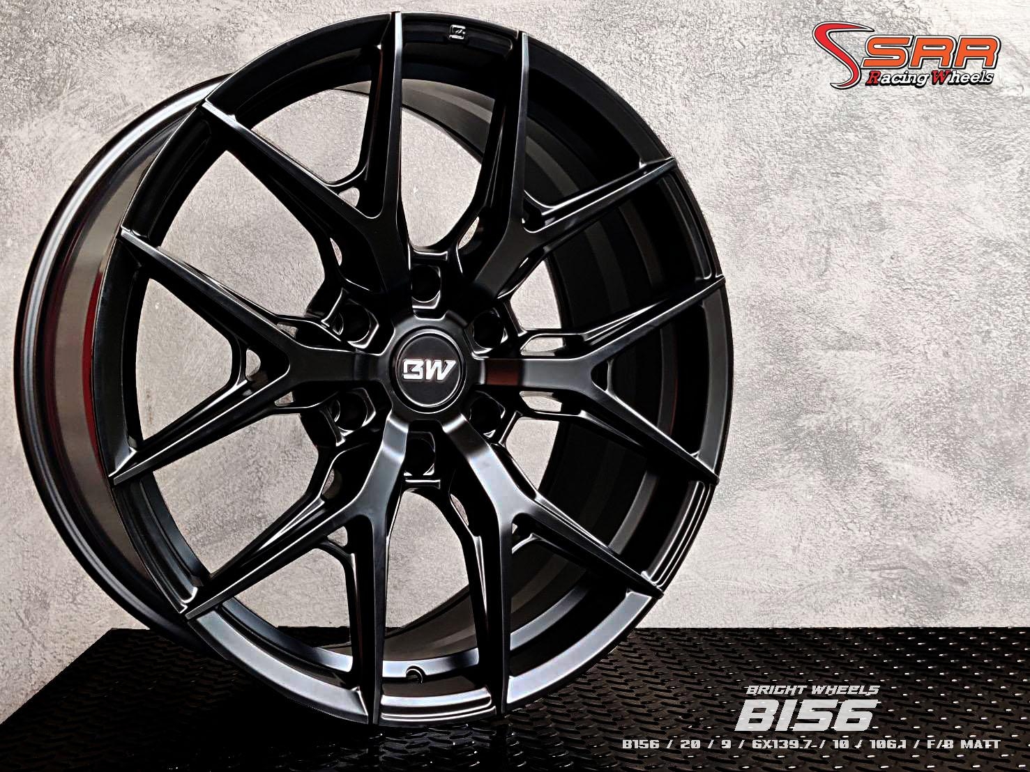 BRIGHT WHEEL : B156 20X9 6X139.7 +10 F/B MATT (ดำด้าน)