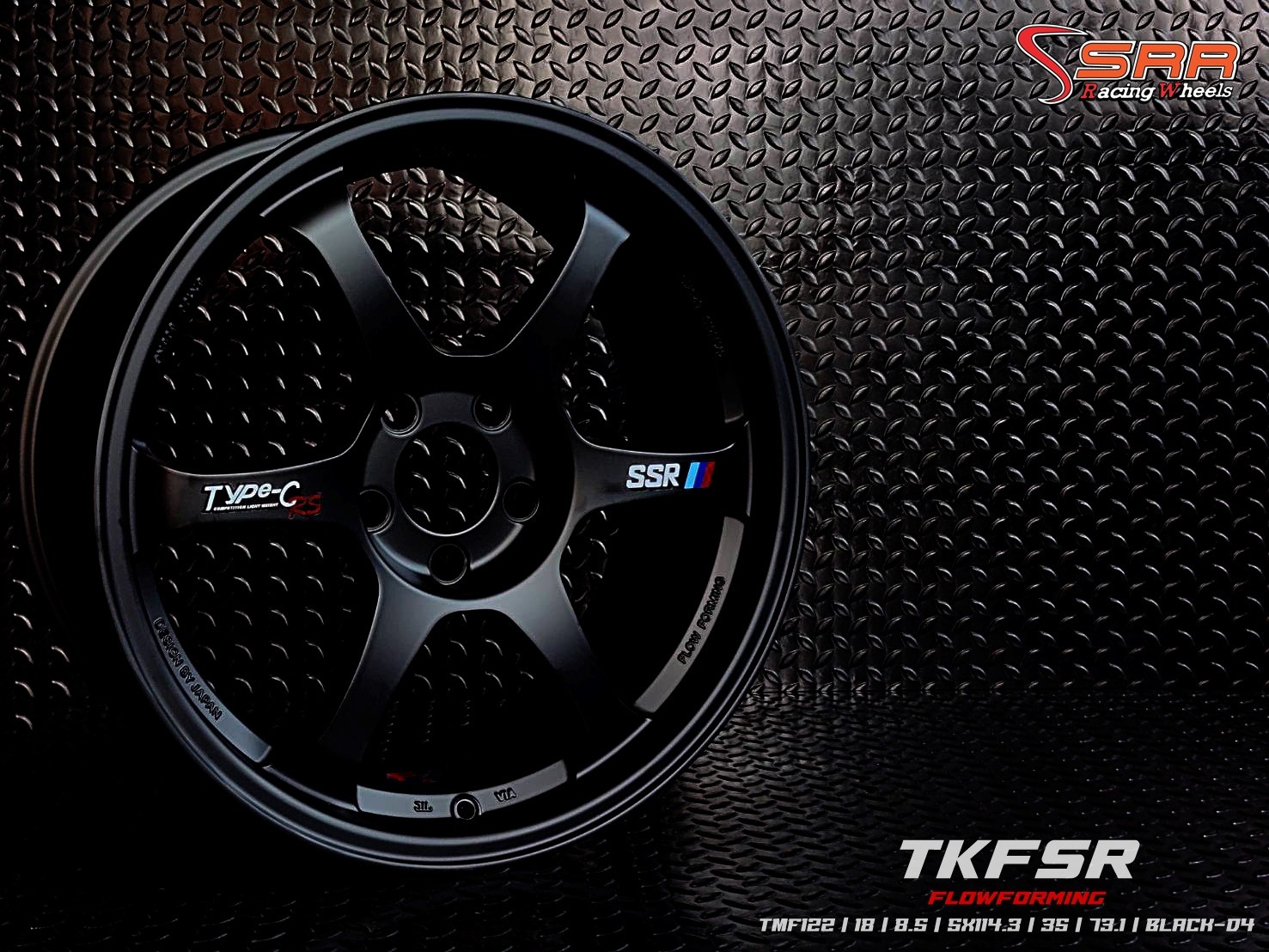 TYPE-C (FLOWFORMING) 18X8.5 5X114.3 ET+35 BLACK-D4 (ดำด้าน)