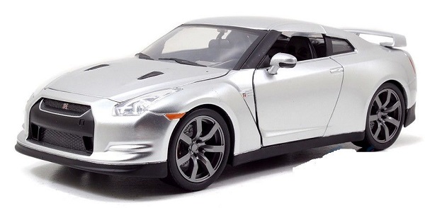 พรีออเดอร์ Jada โมเดลรถ โมเดลรถยนต์ ฟาส "Fast" 2009 Brians Nissan Gt-R (R35) เงิน สเกล 1:24