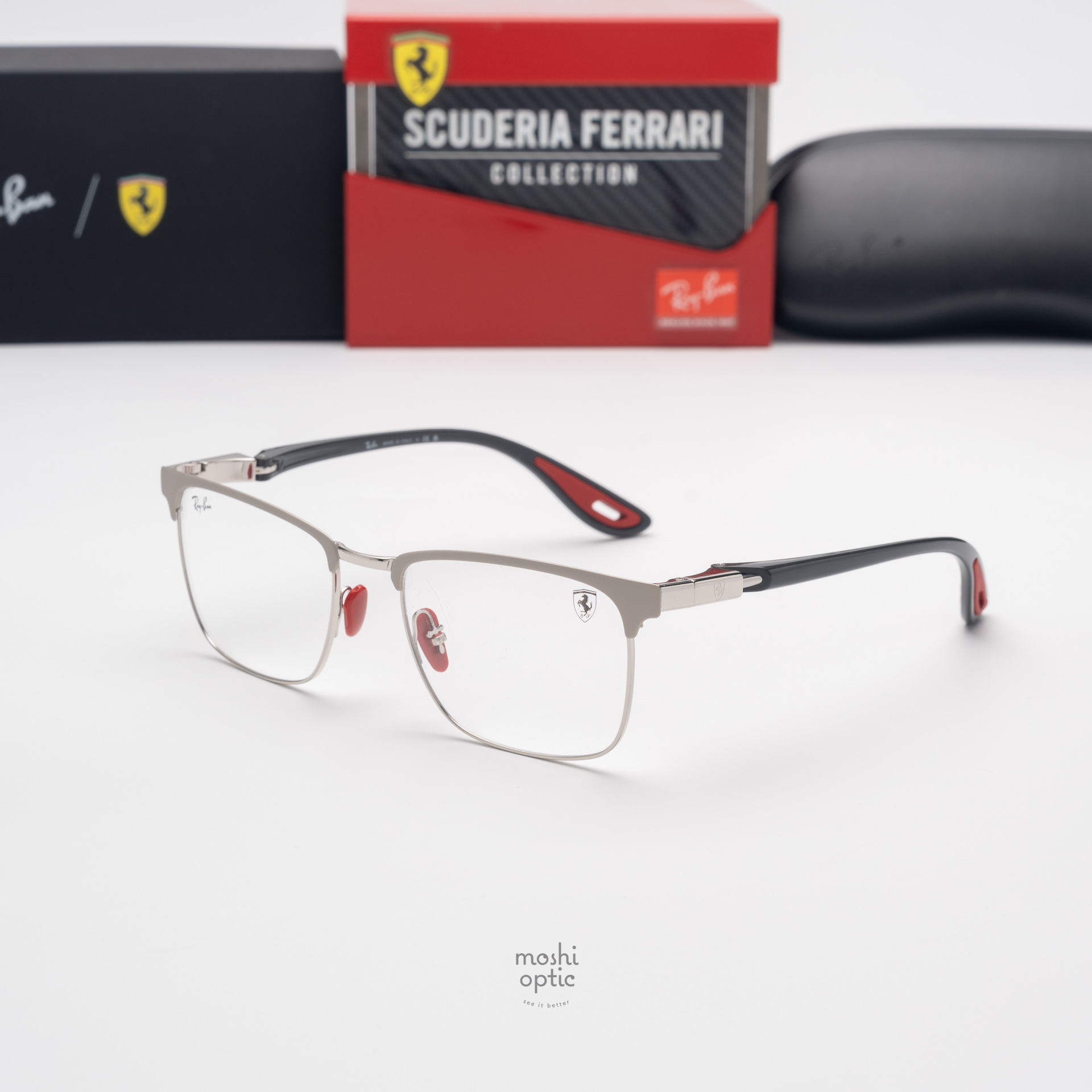 Ray-Ban Ferrari Collection RX6621M F131 Matte Silver on Silver