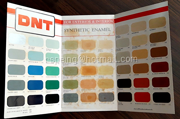 แคตตาล็อคสี (ไม่ได้ขายสี) DNT Synthetic Enamel