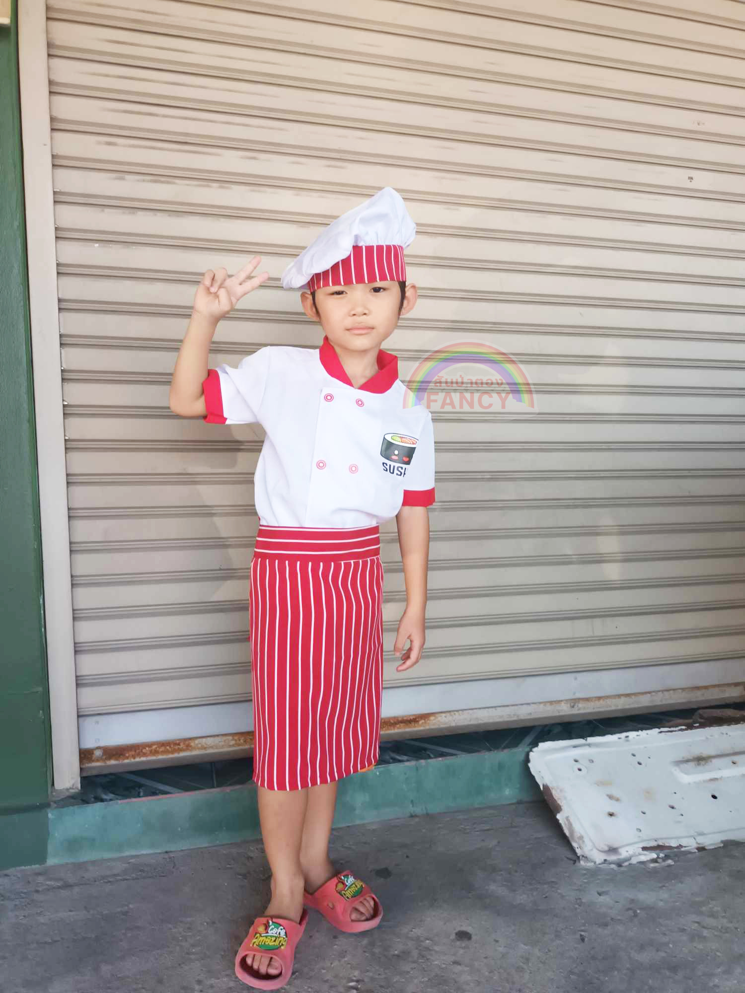 ชุดเชฟเด็ก ชุดพ่อครัวเด็ก ชุดเชฟกระทะเหล็ก ชุดอาชีพในฝัน