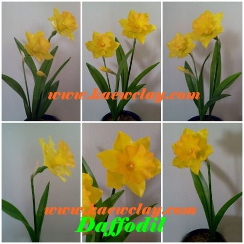 พิมพ์อลูมิเนียมตัดดอกเดฟโฟดิล+ใบ(Aluminum mold cutter Daffodil flower )