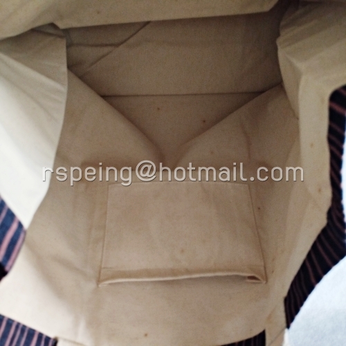 กระเป๋าผ้าลายทางดำ-น้ำตาล สไตล์มินิมอล