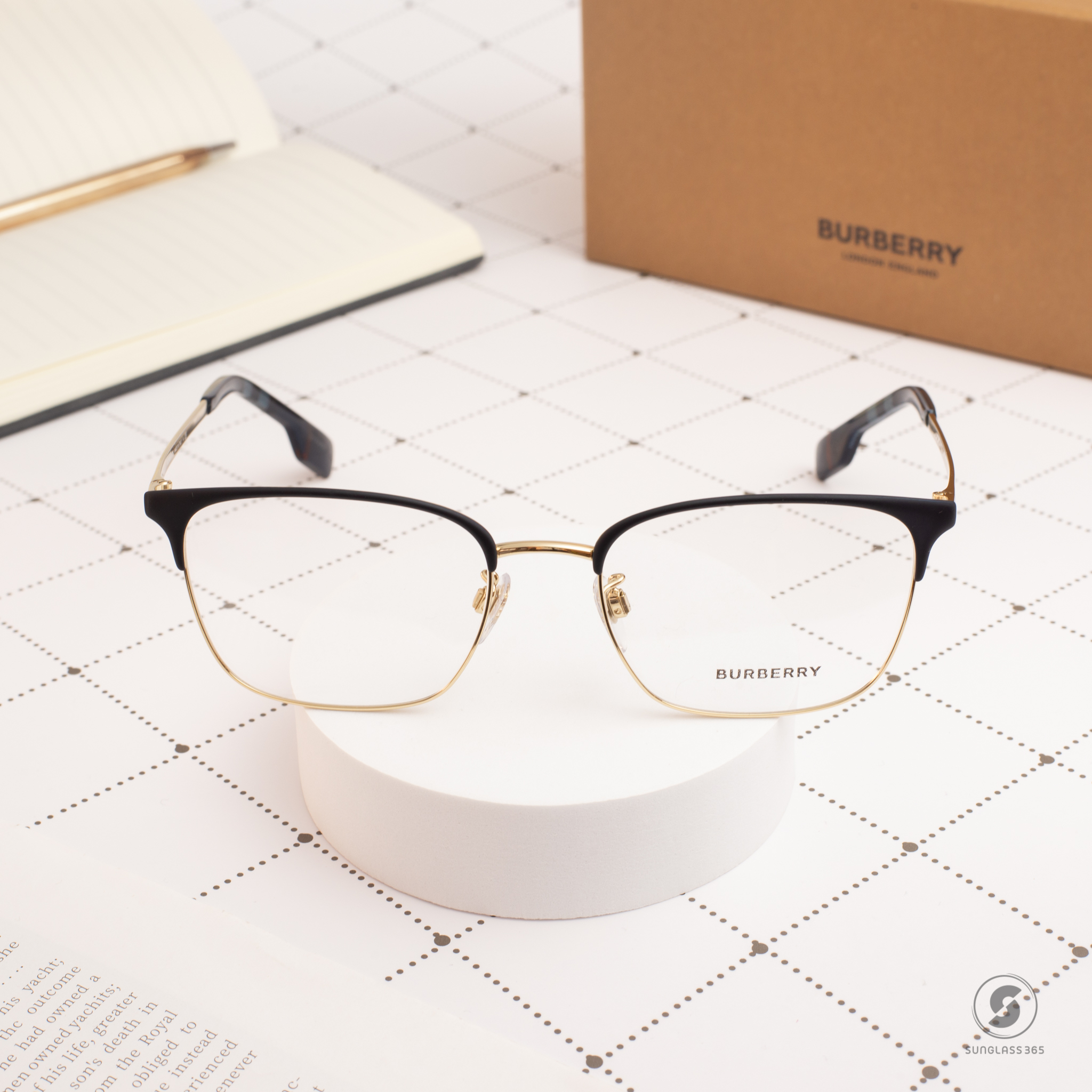 BURBERRY BE1338D 1336 Light Gold / Blue