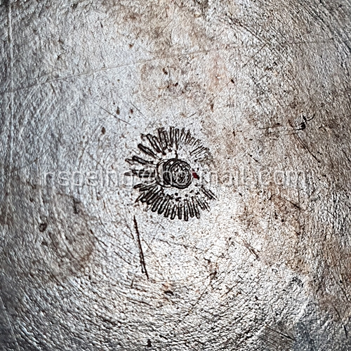 จานรองแก้วอลูมิเนียมวินเทจ ลายไทย ตราสามพระอาทิตย์