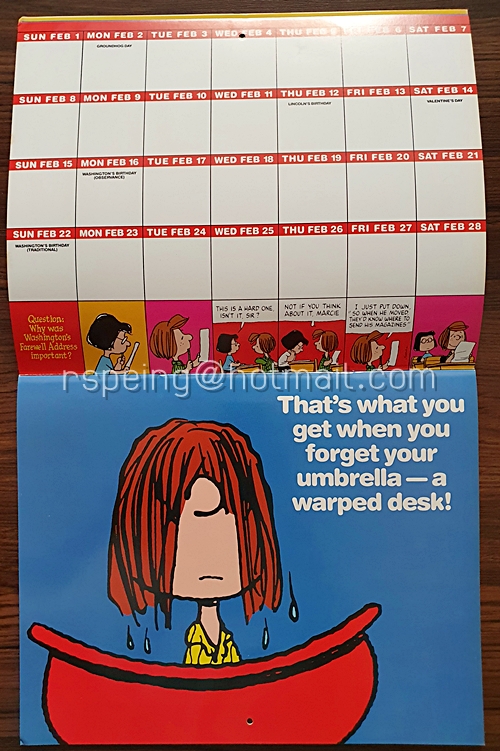 ปฏิทินแขวน Snoopy 1987 (2530) Month by Month