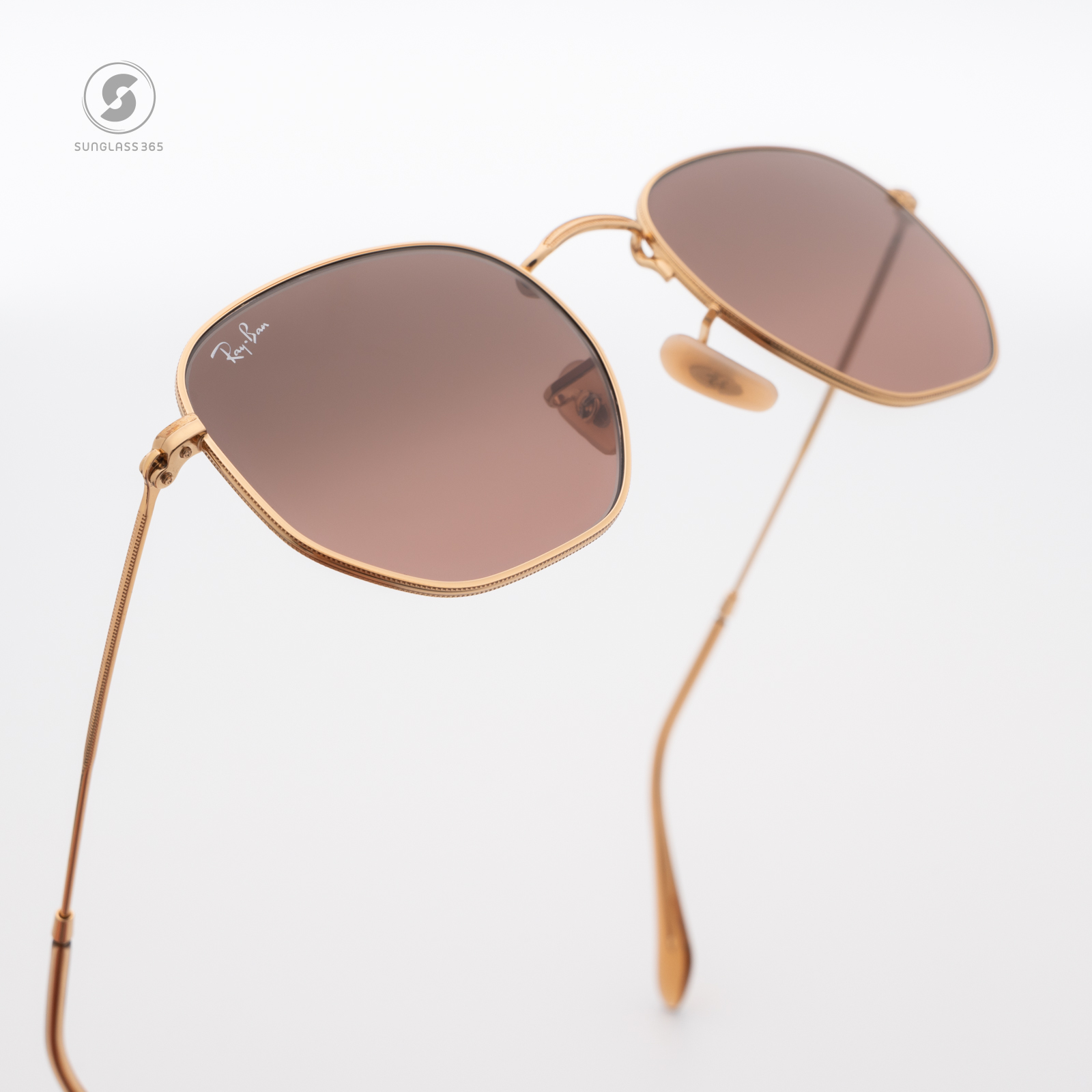 RayBan RB3548N 912443 Hexagonal Brown Gradient Grey