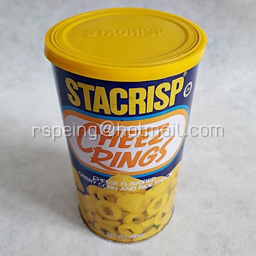 กระป๋องข้าวกรอบรสเนยแข็ง Stacrisp Cheez Rings