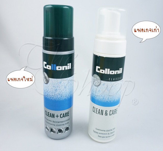 Collonil Clean & Care 200 ml. โฟมทำความสะอาดผ้าเนื้อหนา ผ้าใบ ยีนส์ แคนวาส หนังนูบัค เหมาะสำหรับคราบหนัก คราบฝังลึก แถมฟรีผ้าสำลีเช็ดกระเป๋า 1 ผืน