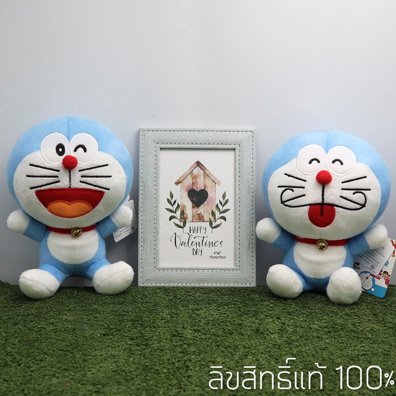 เซ็ตของขวัญ เซอร์ไพรส์ เม็ดโฟม ตุ๊กตา โดเรม่อน 7นิ้ว 2ตัว พร้อม กรอบรูป ขนาด 4x6นิ้ว ลิขสิทธิ์แท้ 100% ของขวัญเปิดฝาครึ่งเอ