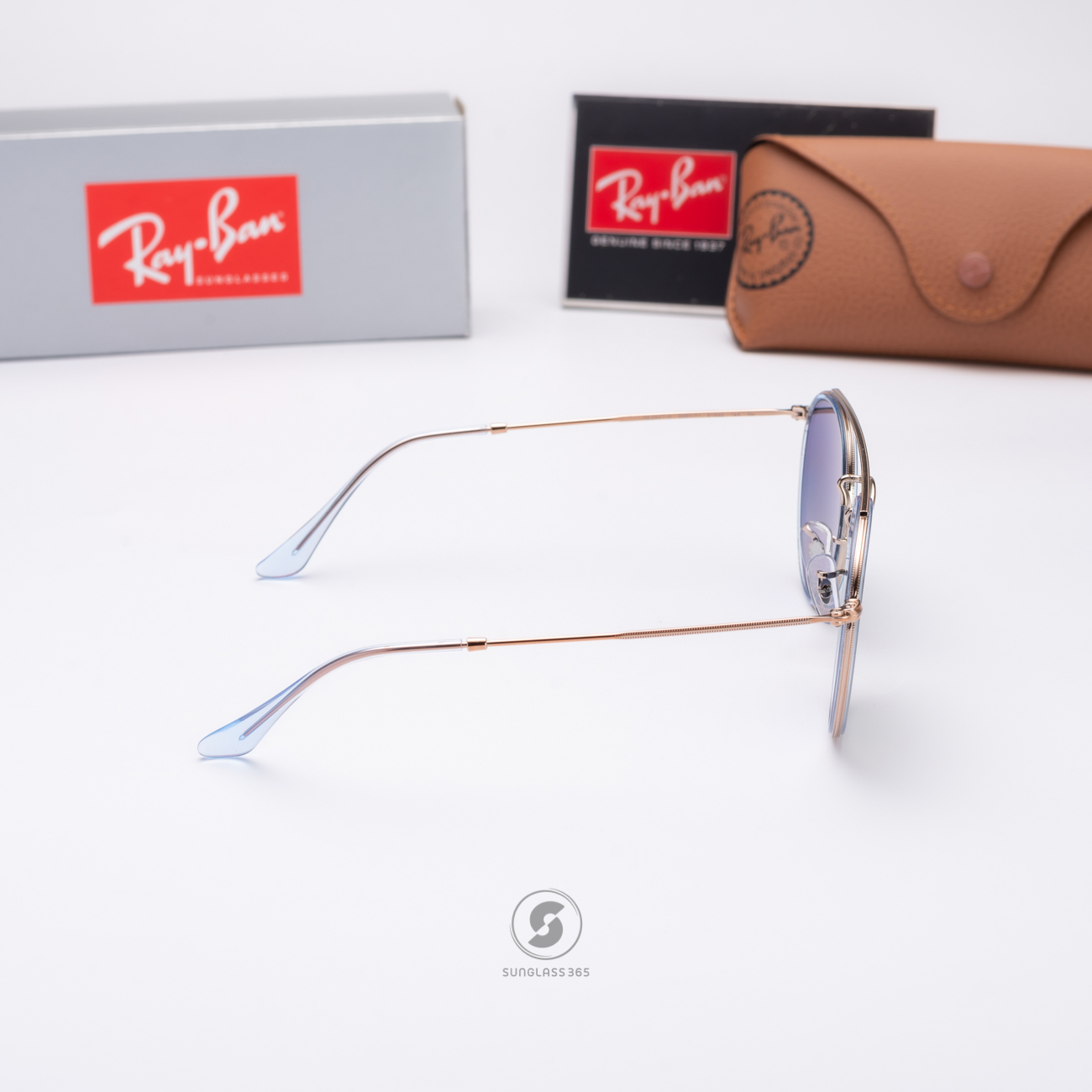 Ray-Ban RB3647N 906771 Round Double Bridge Blue Copper
