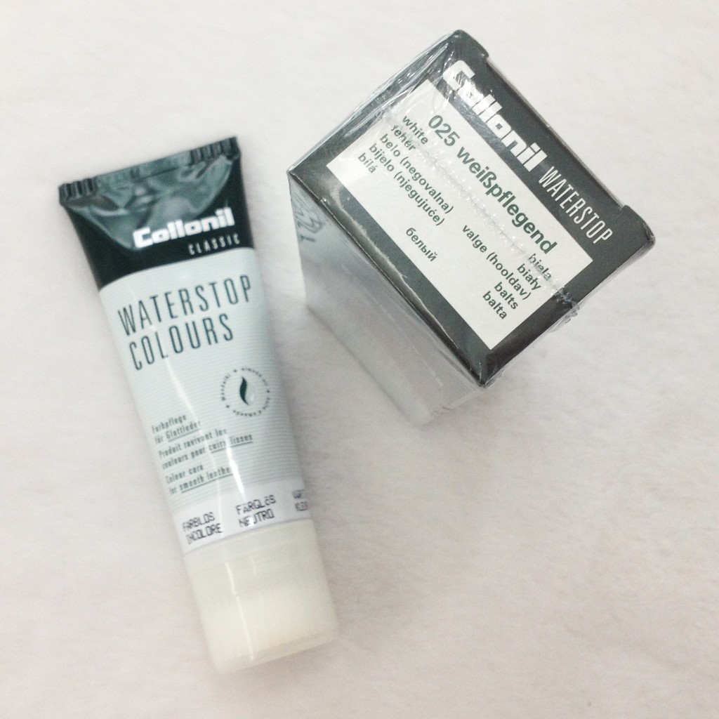 Collonil Waterstop Classic 75 ml. ครีมกันน้ำ ช่วยกันฝุ่น เชื้อรา รังสียูวี และความชื้น สำหรับหนังเนื้อเรียบทุกชนิด มีให้เลือกหลายสี แถมฟรี ผ้าสำลีเช็ดกระเป๋า 1 ผืน