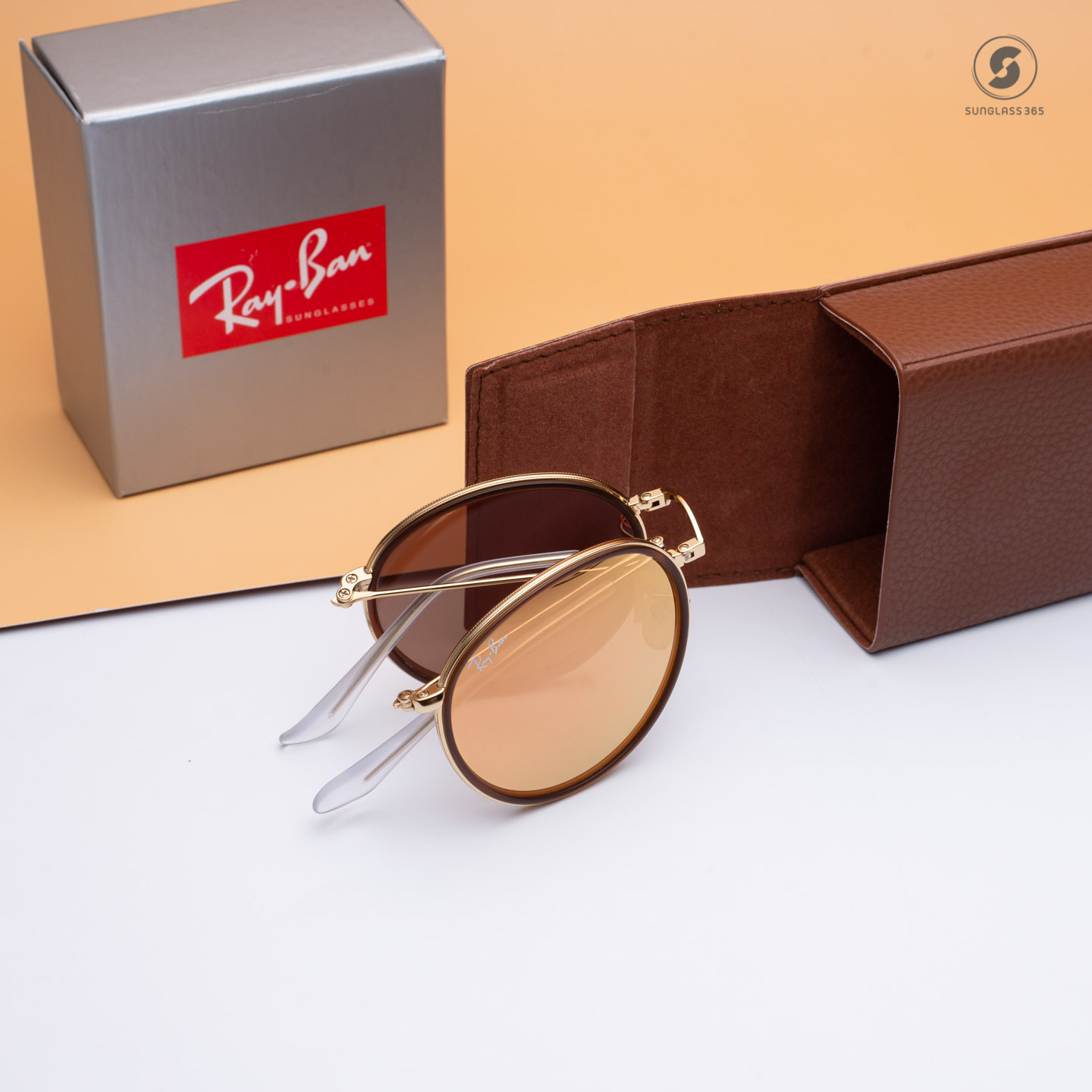 Ray-Ban RB3517 001/Z2 Round Folding Pink Mirror