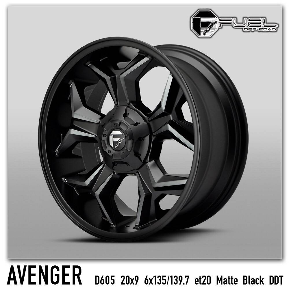 ล้อแม็ก USA. แท้ FUEL AVENGER D605 20x9 6x135/6x139.7 ET+20