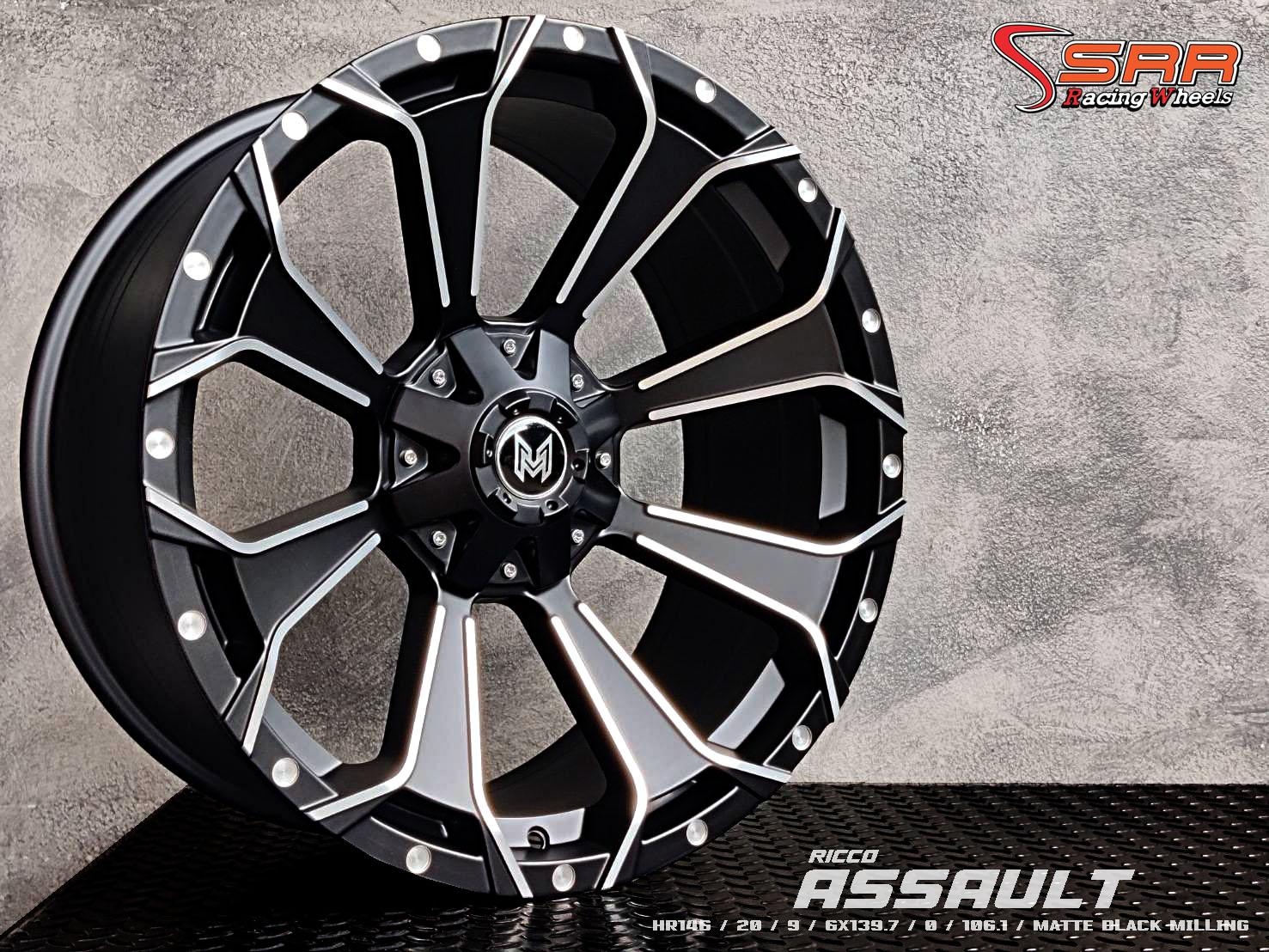 HR146 20X9 6X139.7 0 MATTE BLACK MILLING (ดำขลิบเงา)