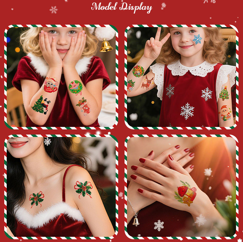 แทททูคริสต์มาส แทททูลายวันคริสต์มาสสำหรับตกแต่งผิว Christmas Tattoo