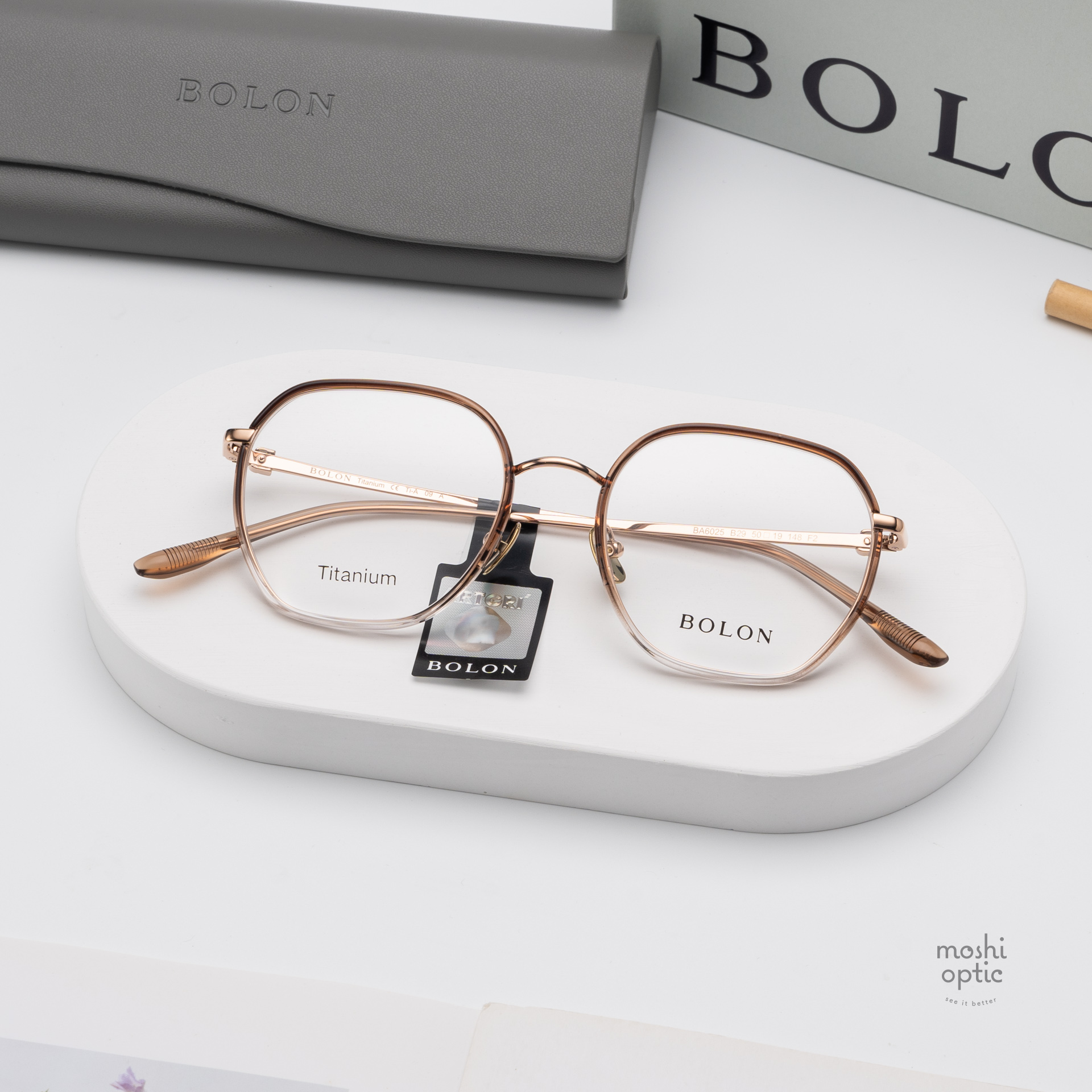 แว่นสายตา BOLON รุ่น BA6025 B29 Gradient Brown Rose Gold