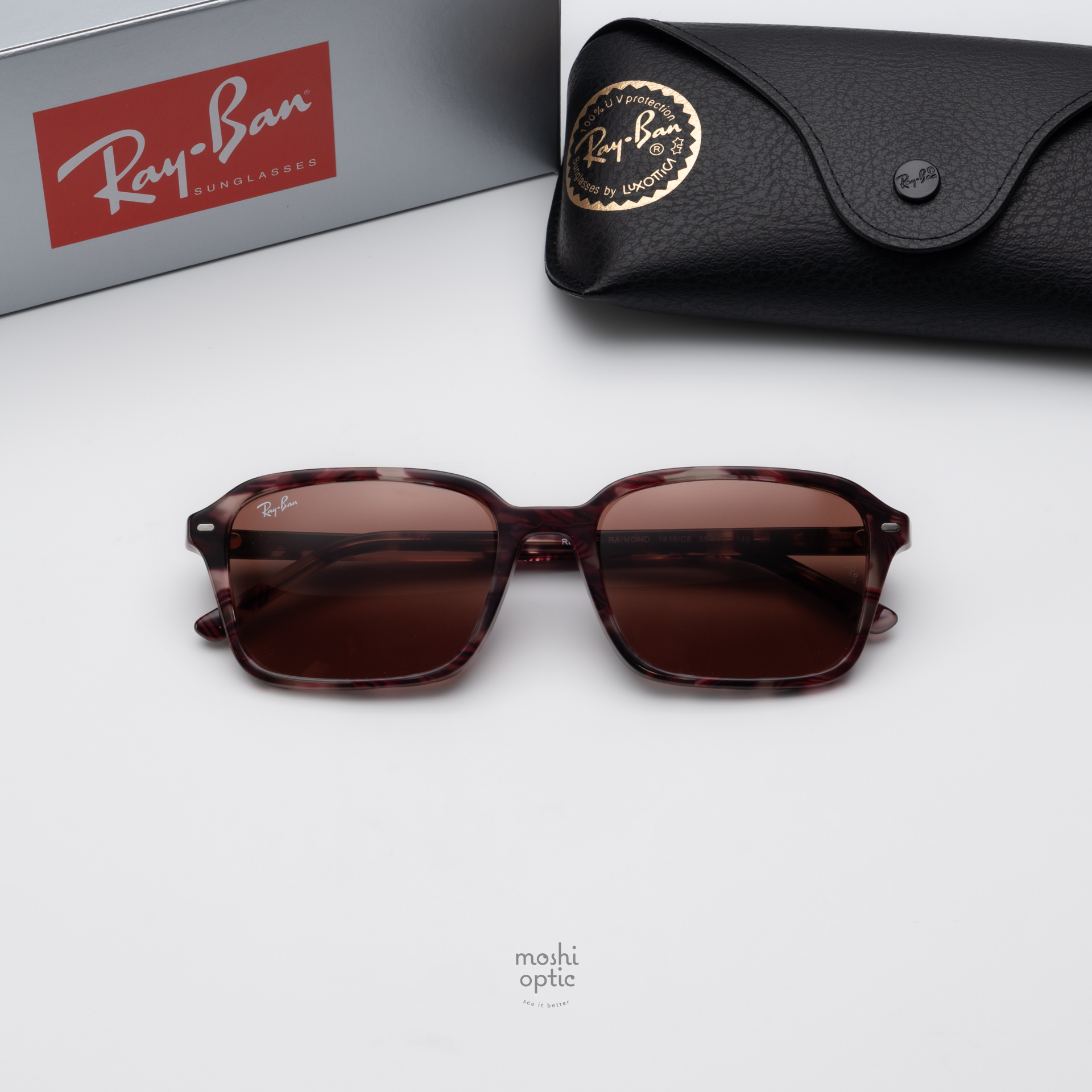 RayBan Raimond RB2231F 1416C5 Transparent Fantasy Violet & Red