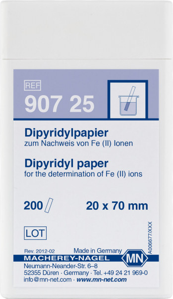 Dipyridyl paper 90725 กระดาษทดสอบเหล็ก 2 mg/l