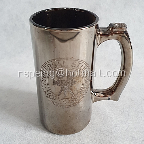 ถ้วย mug ทรงสูงสีเงินเมทาลิก Universal Studios Hollywood Florida