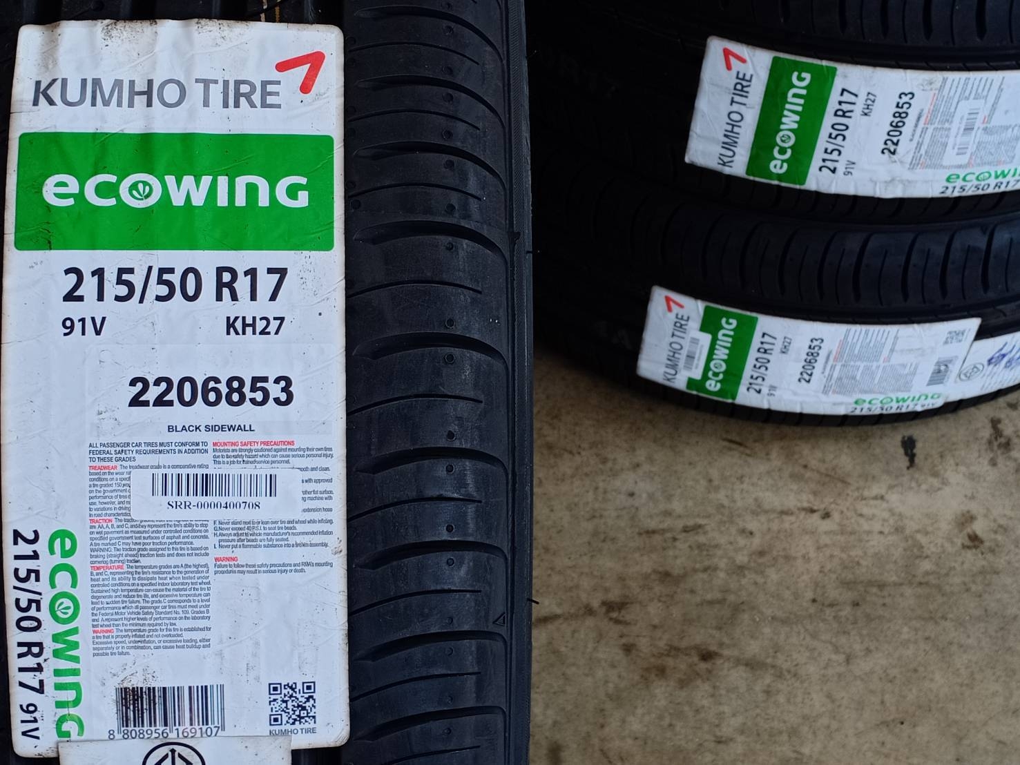 KUMHO 215/50R17 ECOWING KH27 91V MADE IN VIETNAM