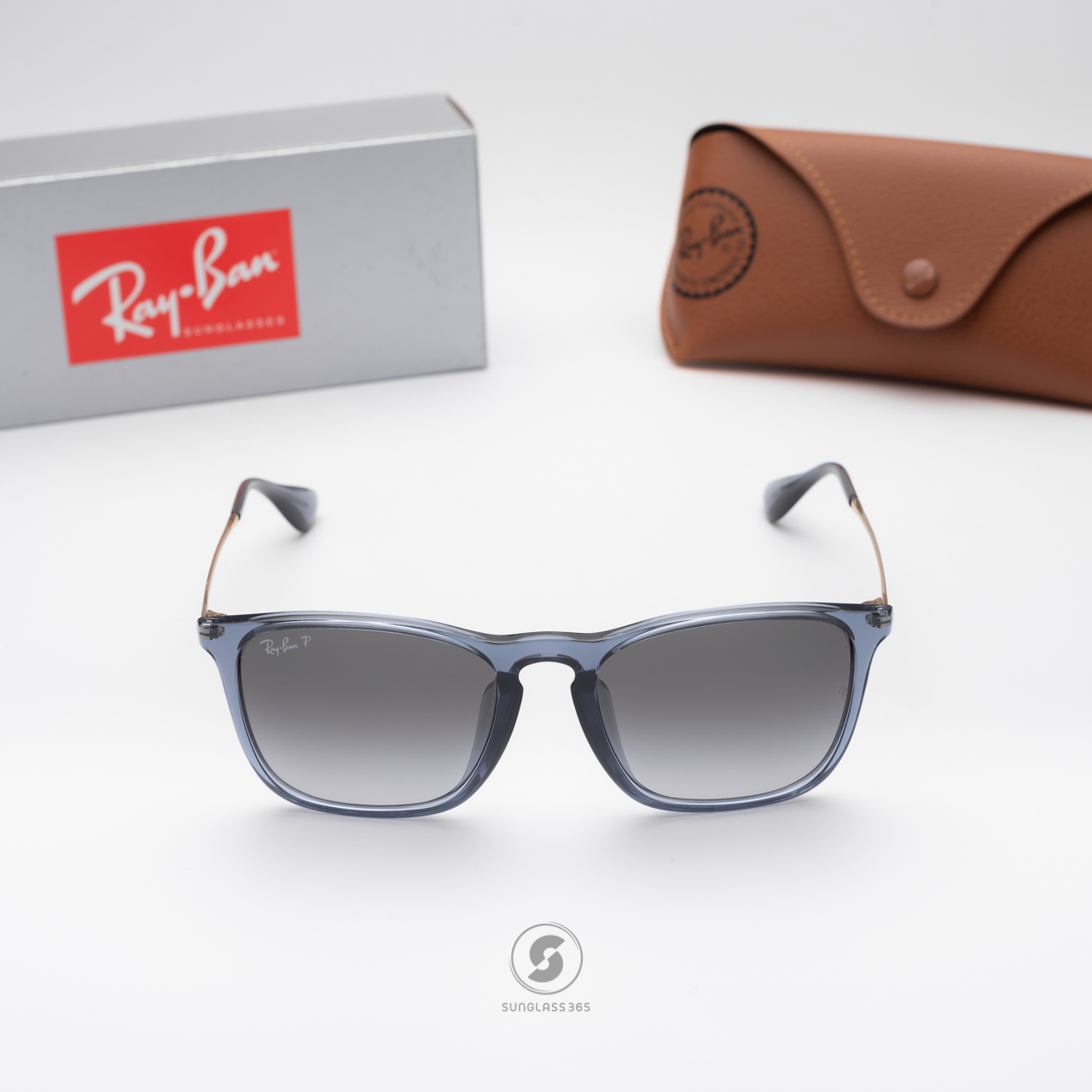 Ray Ban Chris RB4187F 6592T3 Transparent Blue Polarized