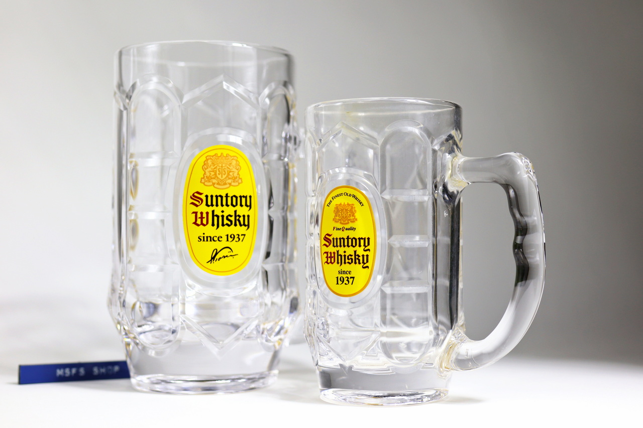 [Vintage] Suntory Whisky แก้วเบียร์ขนาดใหญ่