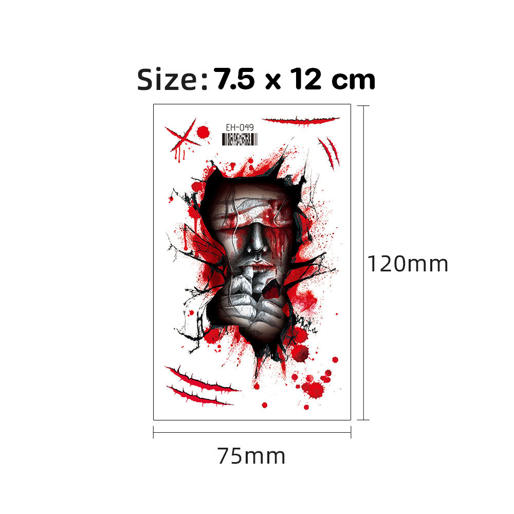 Tattoo Halloween แทททูรอยแผล ลายฮาโลวีน สำหรับตกแต่งผิวหนังและร่างกาย TT-9