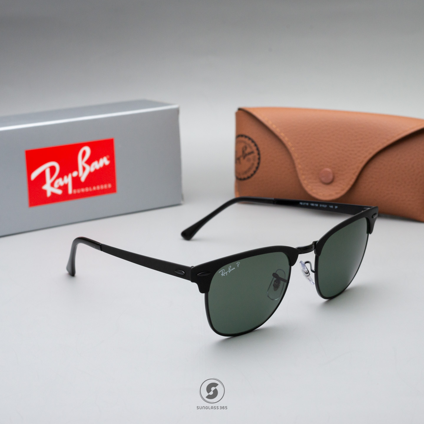 Ray-Ban RB3716 186/58 Clubmaster Metal Black Top Matte G-15 Polarized