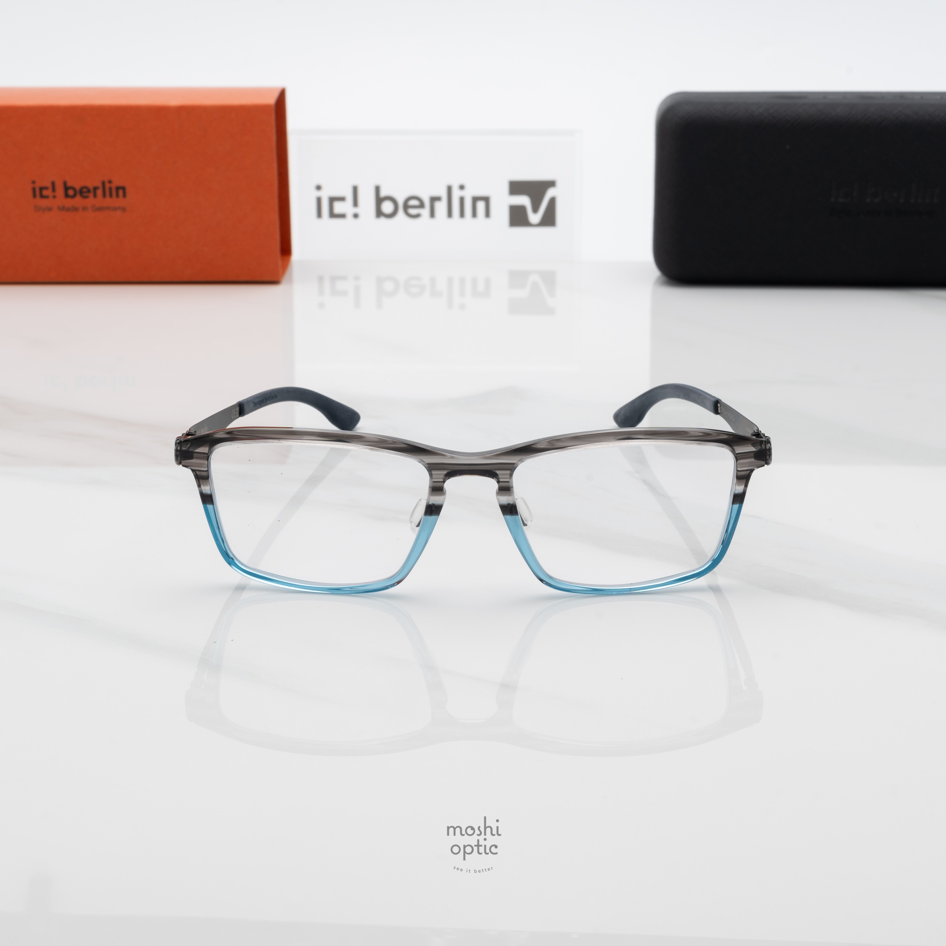 กรอบแว่น IC BERLIN Arashiyama Stripe G. Grey Aqua