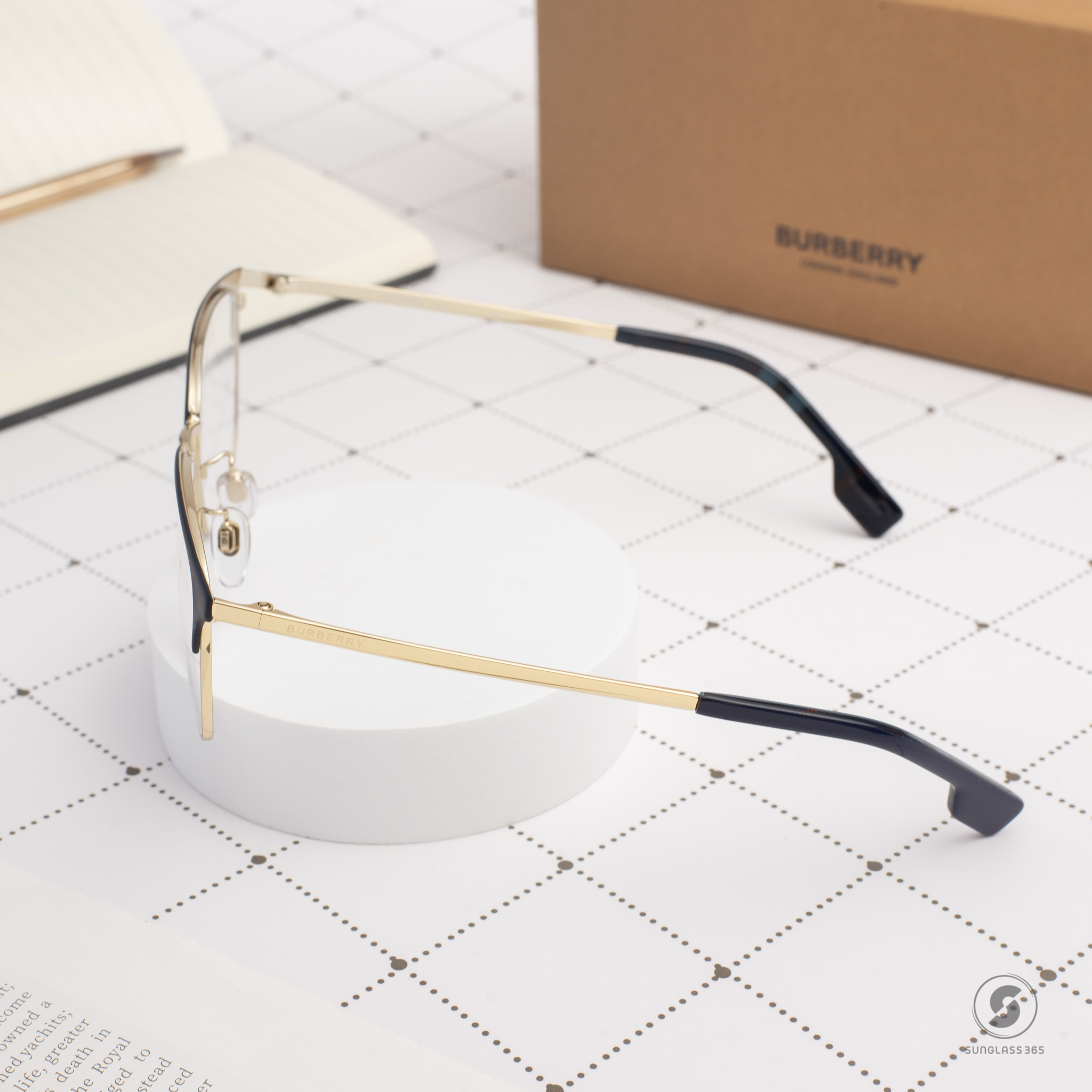 BURBERRY BE1338D 1336 Light Gold / Blue