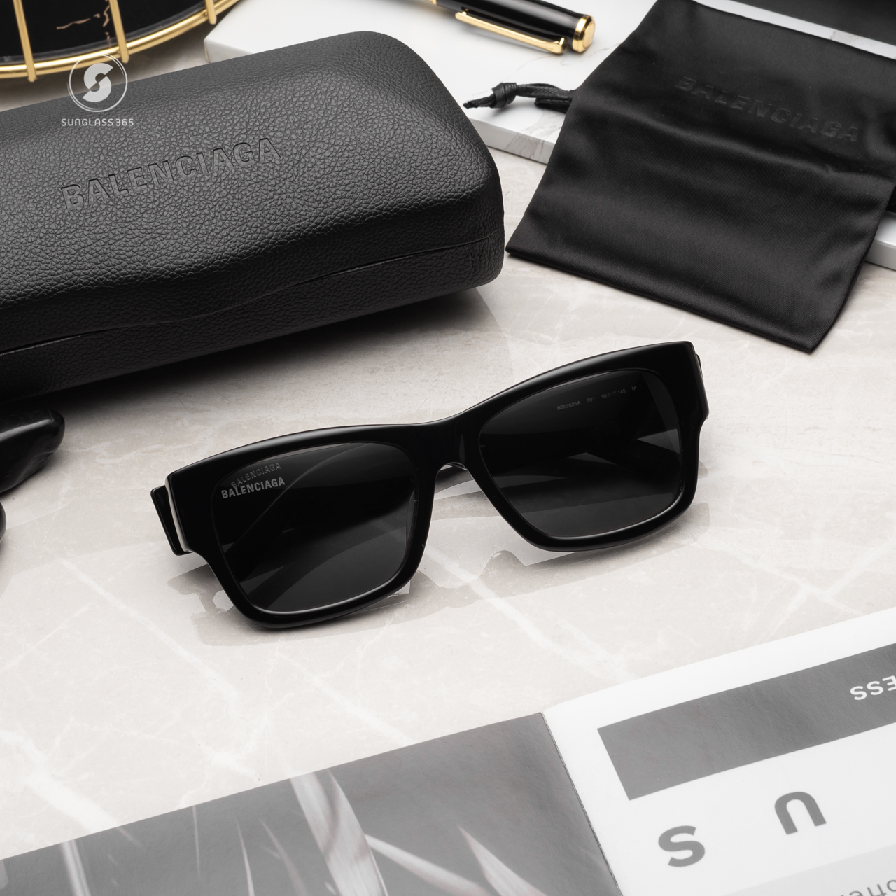 แว่นกันแดด Balenciaga Max Square Af BB0262SA 001