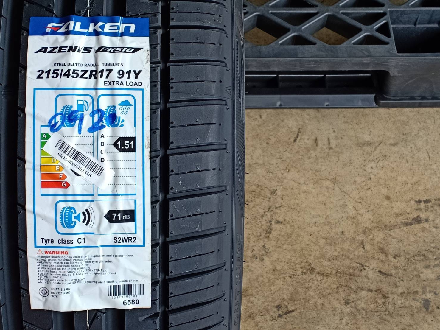 FALKEN 215/45ZR17 AZENIS FK510 91Y MADE IN JAPAN