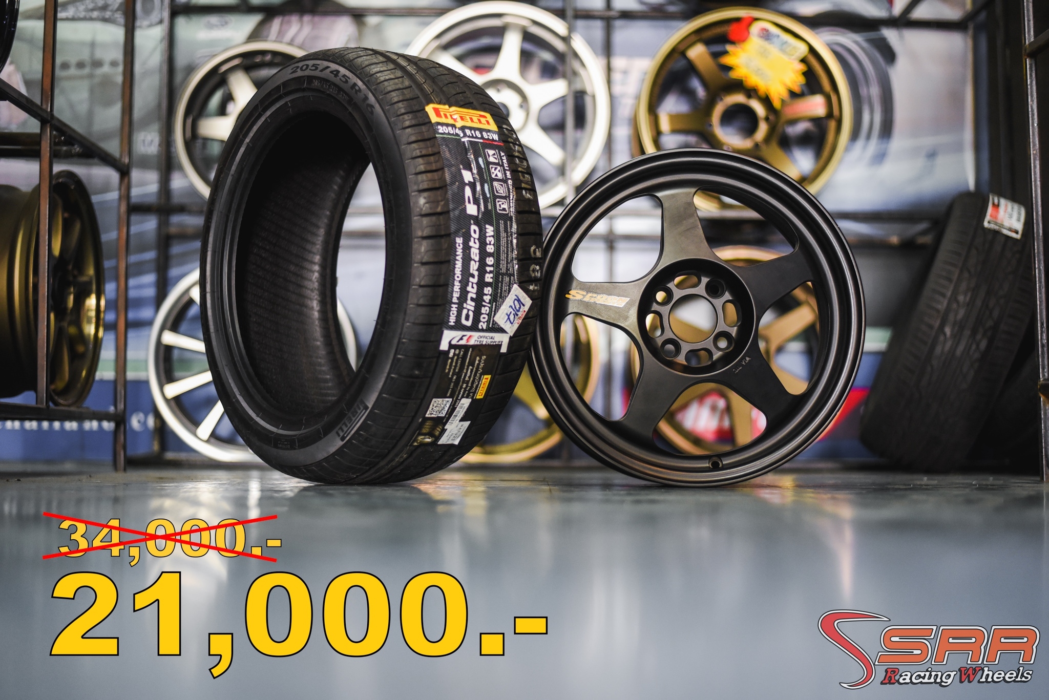 ล้อแท้ SPOON ROTA ขอบ16 พร้อมยาง PIRELLI