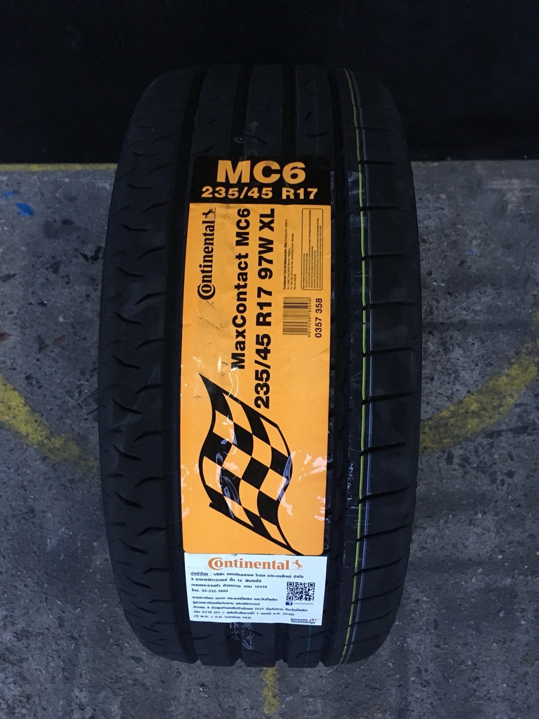 CONTINENTAL CONTACT MC6 235/45-17 เส้น 3750 ปี18 ปกติ 4800