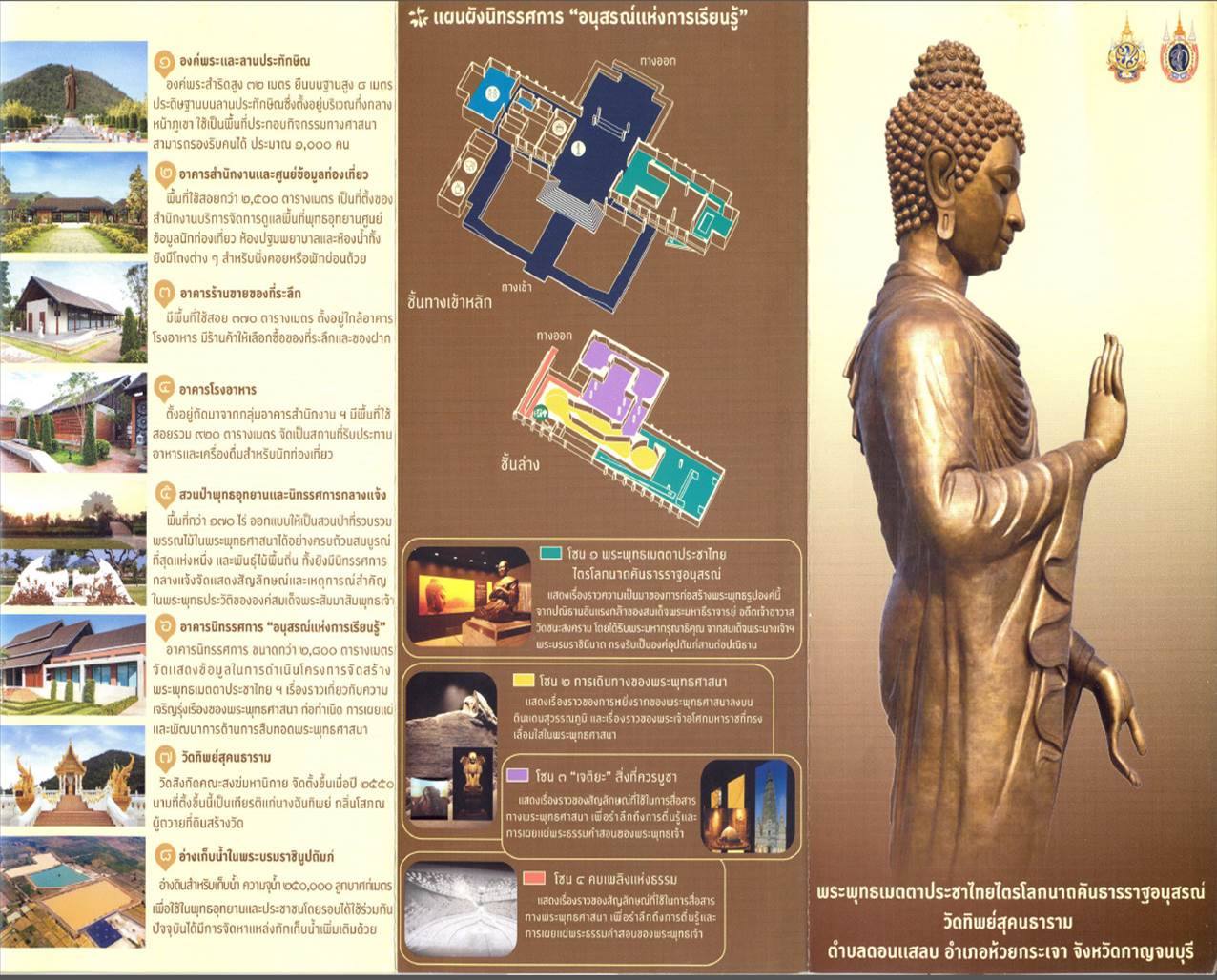 เหรียญ พระพุทธเมตตาประชาไทย ไตรโลกนาถคันธารราฐอนุสรณ์ หลัง ภปร และ สก วัดทิพย์สุคนธาราม กาญจนบุรี ปี 2558 เนื้อทองแดง สูง 4.6 เซน พร้อมกล่อง