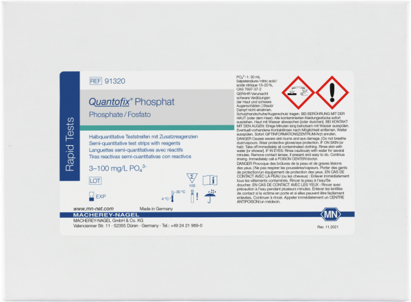 QUANTOFIX® Phosphate test strips 91320 กระดาษทดสอบฟอสเฟต