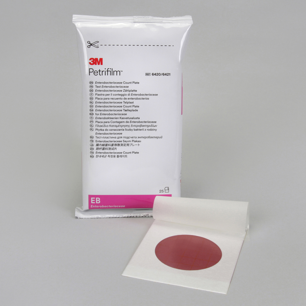 EB แผ่นเพลทอาหารเลี้ยงเชื้อสำเร็จรูป สำหรับทดสอบเชื้อเอนเทอโรแบคทีเรียซีอี 3M™ Petrifilm™