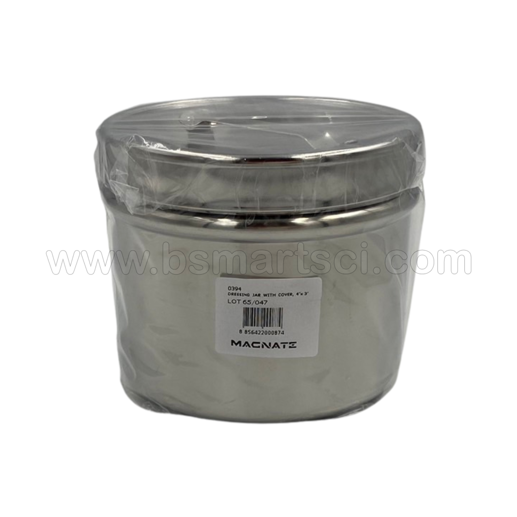 กล่องใส่สำลีสแตนเลส ขนาด 4"x3" ยี่ห้อ Magnate