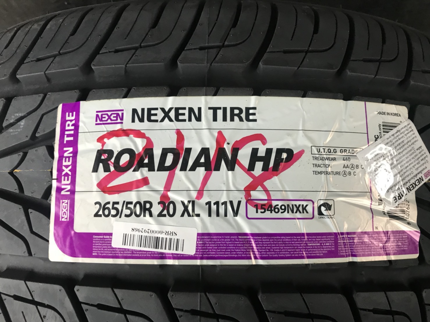 NEXEN ROADIAN HP 265/50-20 เส้น 3900 ปี18