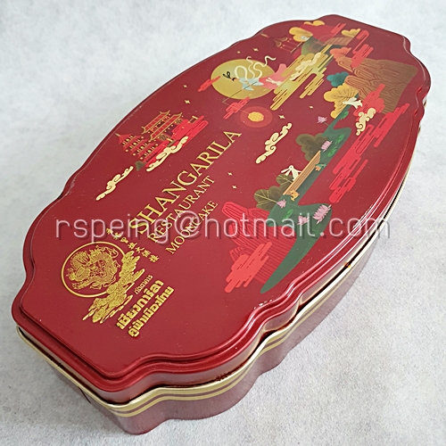 กล่องขนมไหว้พระจันทร์สีแดง ลายเทพธิดาดวงจันทร์ เชียงการีลา