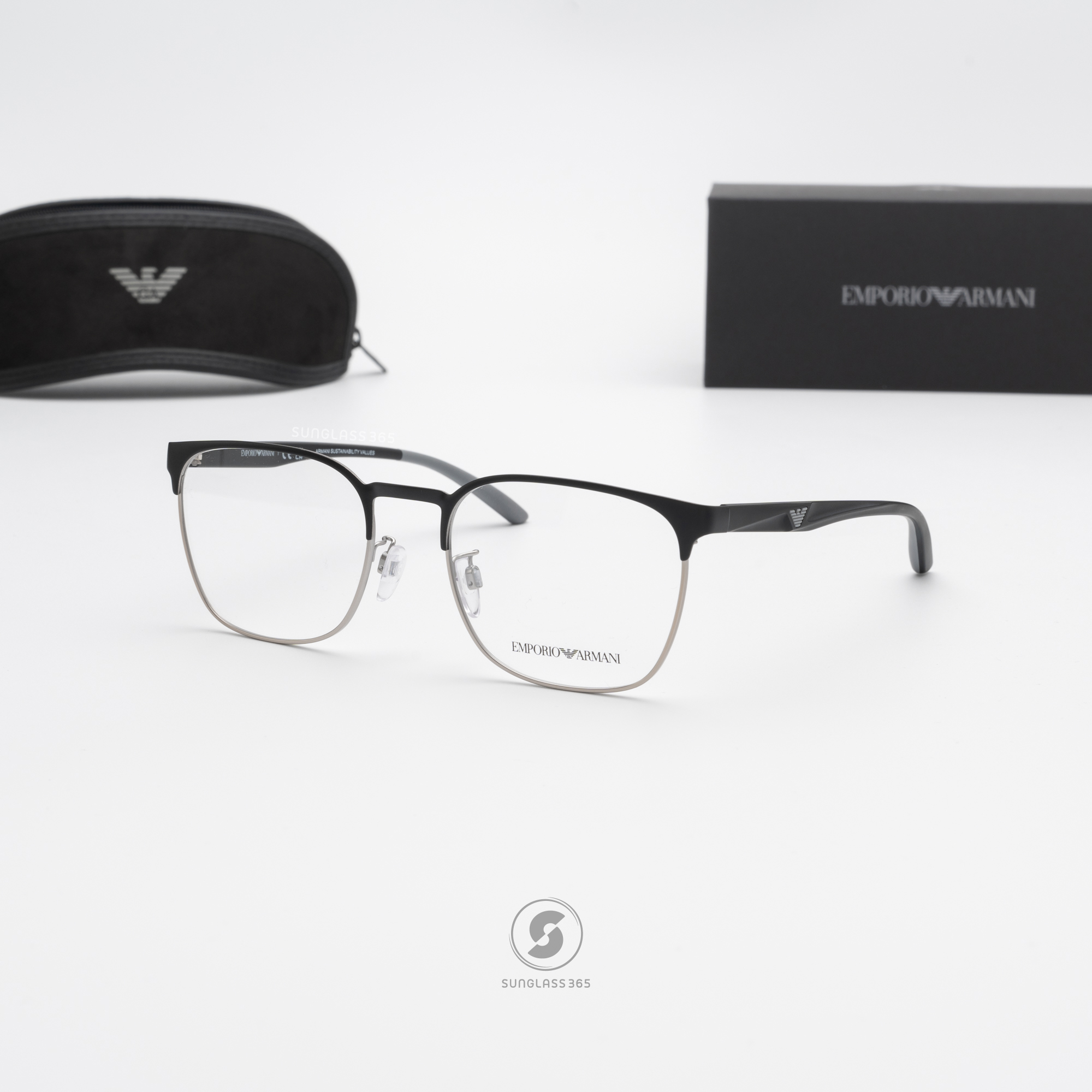 กรอบแว่น Emporio Armani EA1135D 3051 Matte Black / Matte Silver