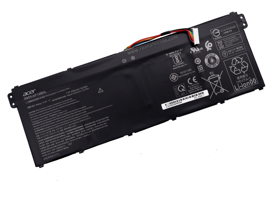 Battery Acer AP19B5L 15.4V 54.6Whr Original AP19B5L แบตเตอรี่ Battery Acer Aspire5 A514-43, A514-53, A514-54 54.6Wh ตรงรุ่น ตรงสเปค ลด ราคา พิเศษ