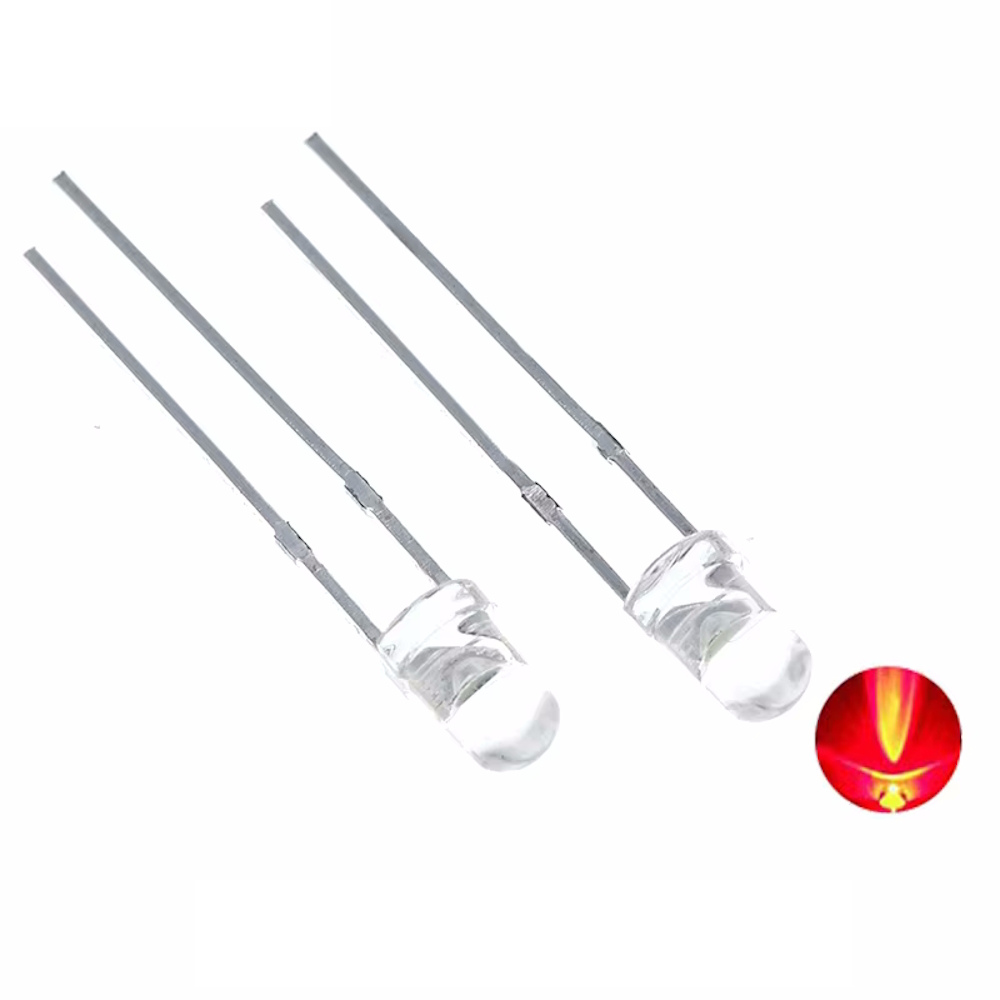 หลอด LED 2 ขา ขนาด 3mm 5mm 10mm หลอดไฟ LED ไดโอดเปล่งแสง สีแดง น้ำเงิน เขียว เหลือง